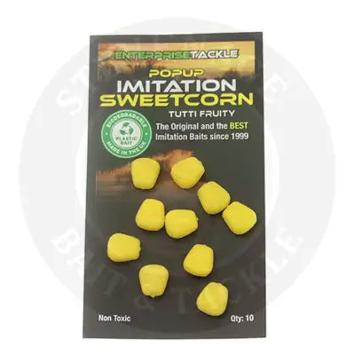 Yellow plastic imitation sweetcorn bait pieces in et yellow pop up tutti corn flavour deliver vibrant visibility corn yellow pop