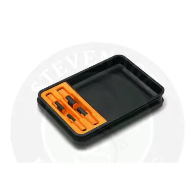 Black and orange plastic tool kit with four precision bits for maintenance of Gardner Tackle GPB polarised sunglasses