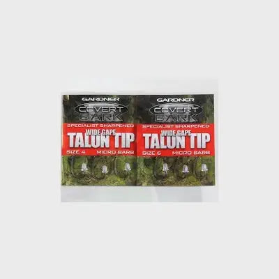 GARDNER TACKLE - SPECIALIST HAND SHARPENED’ COVERT TALON TIP WIDE GAPE HOOKS BARBED SIZE 4 (5) Gardner Tackle