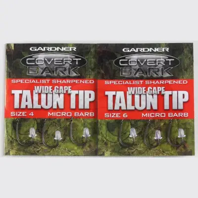 GARDNER TACKLE - SPECIALIST HAND SHARPENED’ COVERT TALON TIP WIDE GAPE HOOKS BARBED SIZE 4 (5) SPECIALIST HAND