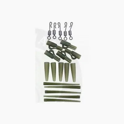 GARDNER TARGET MIXED SIZE 12 SWIVELS MINI LEAD CLIP AND TAIL RUBBERS NATURAL GREEN Gardner Tackle