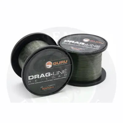 Dark green super abrasion-resistant guru drag-line 10lb monofilament fishing line on black 30mm 1000m stevenage bait spools