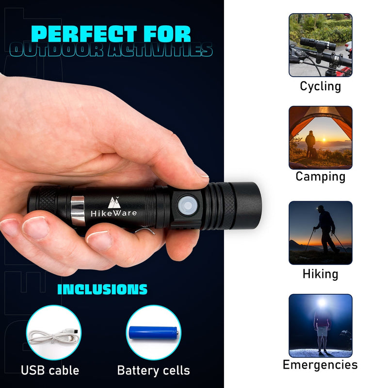 Load image into Gallery viewer, HikeWare Ultra Bright LED Pocket Flashlight - 2000 Lumens

