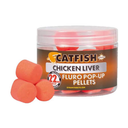 Dynamite Baits Catfish Chicken Liver Fluro Pop-Up Pellets 22mm