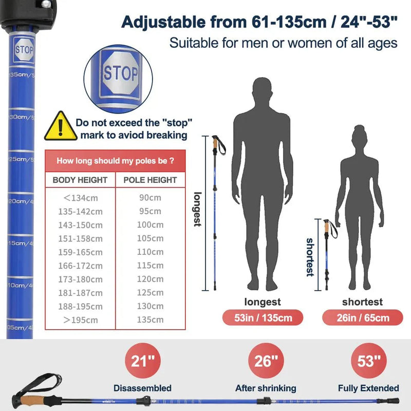Load image into Gallery viewer, KingGear Aluminium Hiking Poles
