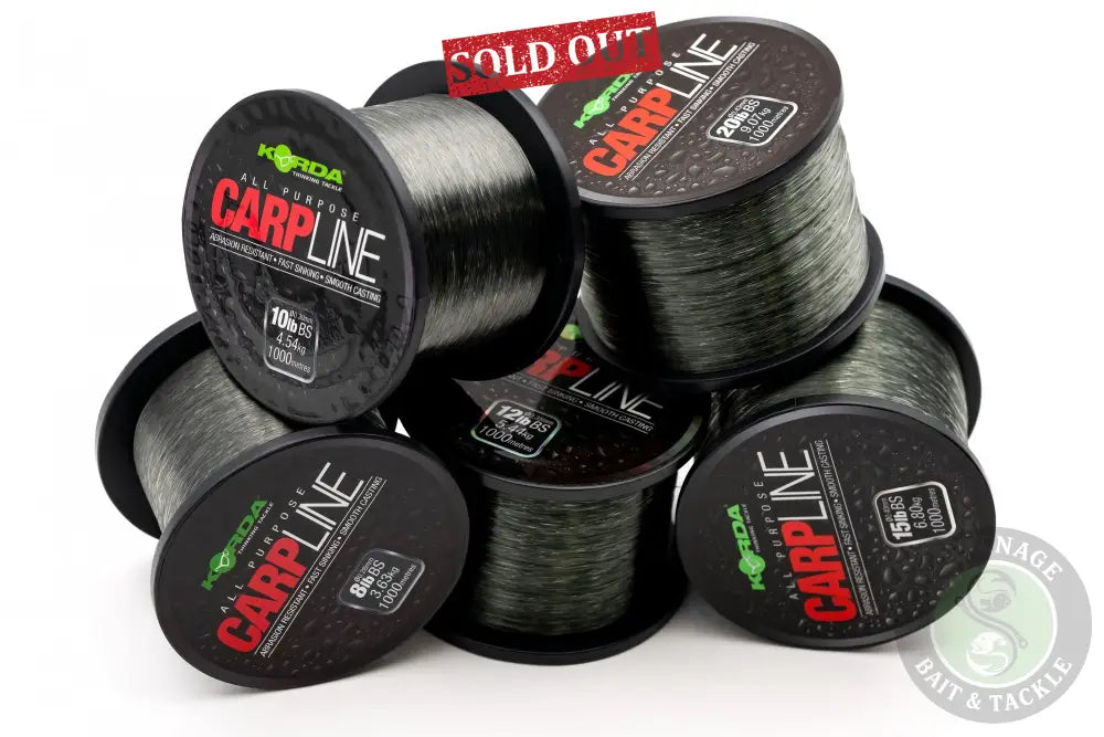 Korda - Carp Line Green 8lb/0.28mm 1000m 055 Lines & Hooklinks