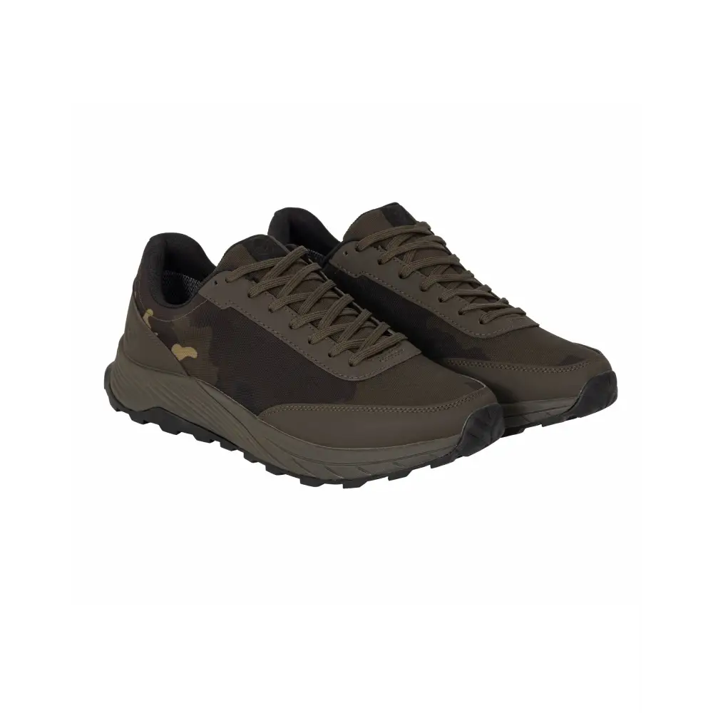 Olive green and black camouflage drykore trainer athletic sneakers with rugged sole pre order april