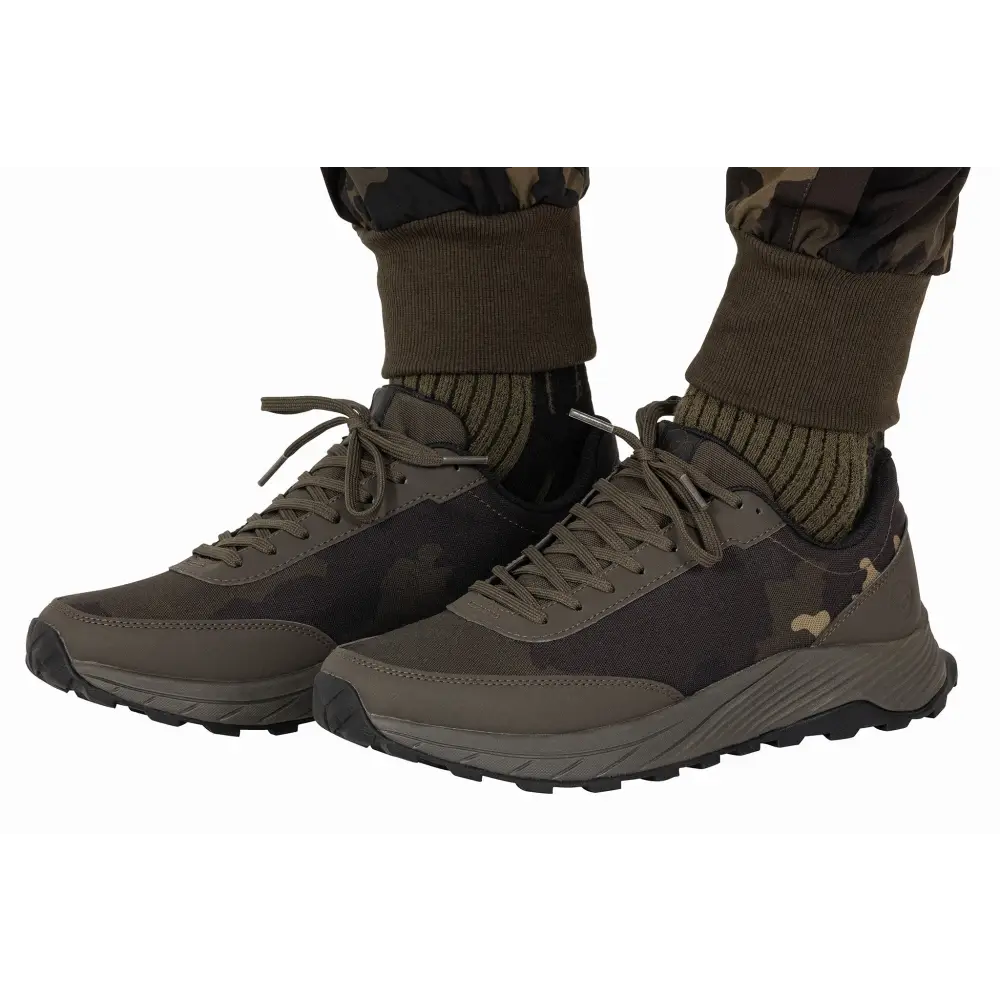 Olive green and dark gray drykore trainer athletic sneakers with rugged textured sole pre order april