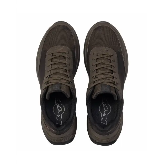 Dark olive green hoka one one drykore trainer running shoes with textured upper and cushioned sole pre order april