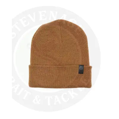 Korda klassic beanie in rust features a tan knitted material with a classic beanie shape and folded cuff for head warm