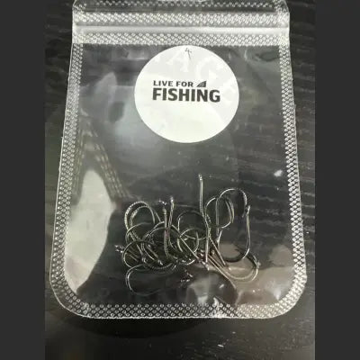 Black carp barbless hooks 20pcs in clear plastic package with live for fishing sticker for freshwater angling