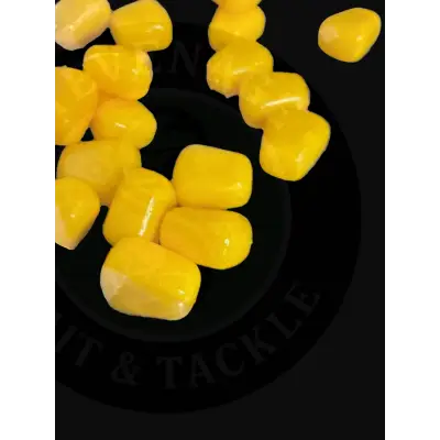 Bright yellow fake sweetcorn 20pcs sinking with glossy translucent kernels for live for fishing bait use