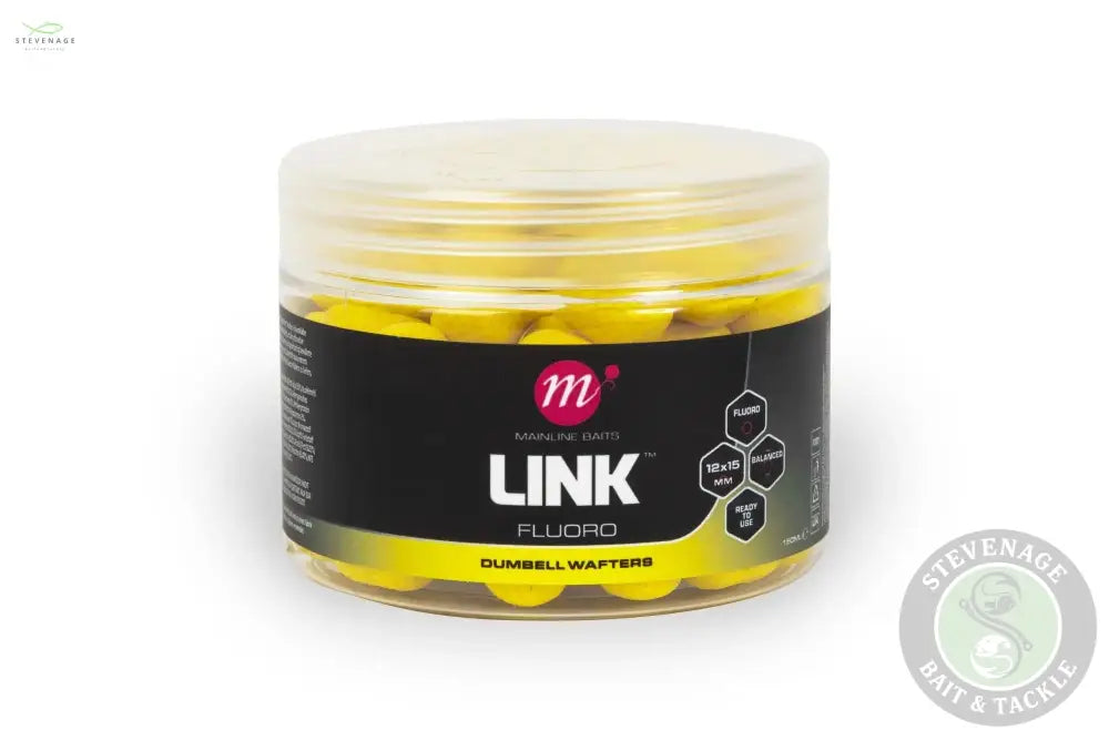 Mainline Carp - Link Fluoro Dumbell Wafters - 12 x 15mm MAINLINE