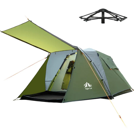 Night Cat 3-Person Pop-Up Cabin Tent with Porch