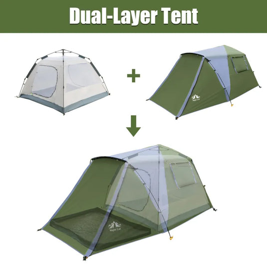 Night Cat 3-Person Pop-Up Cabin Tent with Porch