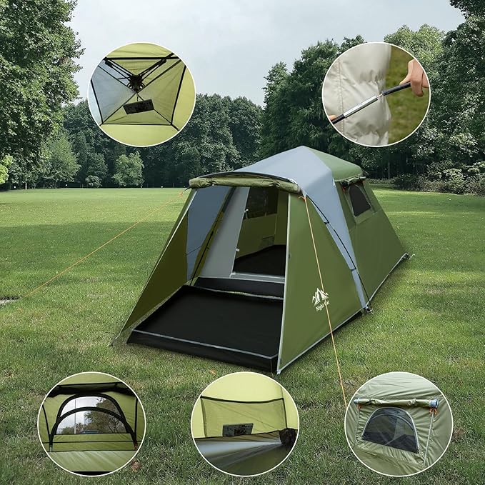 Load image into Gallery viewer, Night Cat 3-Person Pop-Up Cabin Tent with Porch

