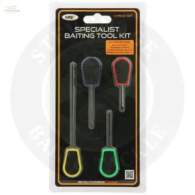 NGT 4pc Soft Grip Tool Set - PVA Long, PVA Short, Baiting Needle and Drill NGT