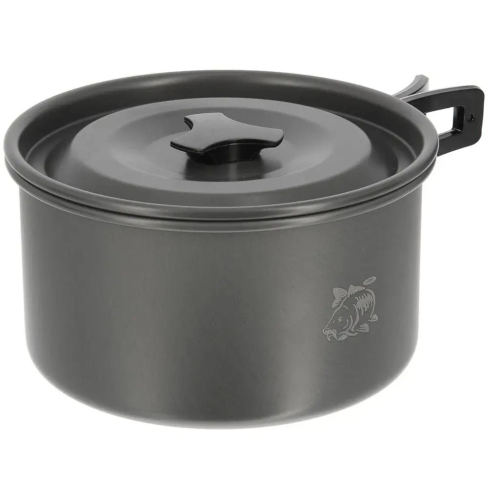 NGT Aluminium Outdoor Cook Set - 1.1 litre Kettle Pot and Pan in Gun Metal NGT