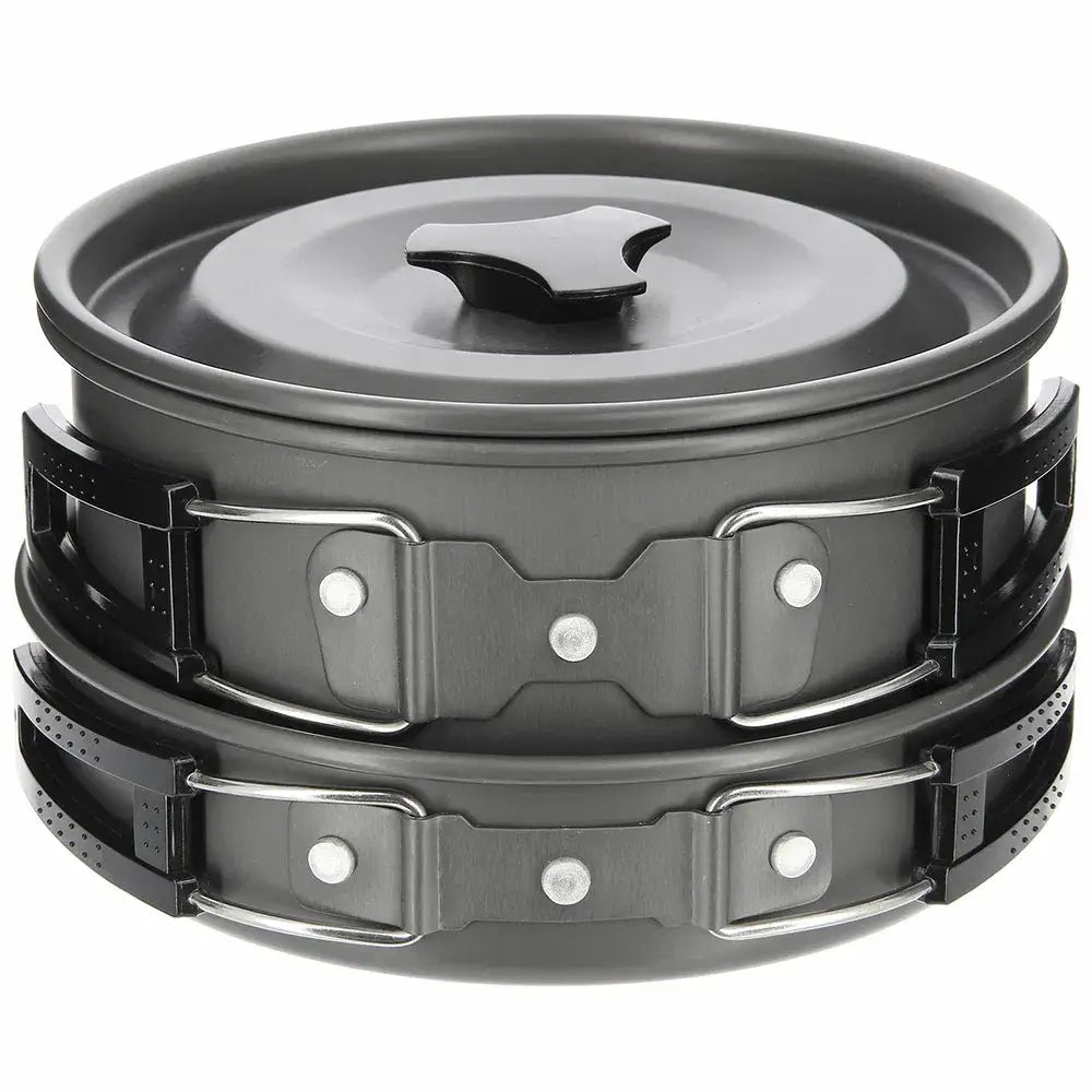 NGT Aluminium Outdoor Cook Set - 1.1 litre Kettle Pot and Pan in Gun Metal NGT