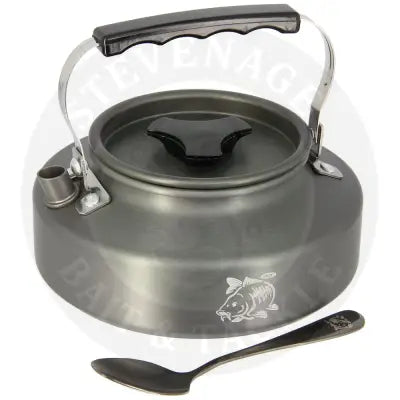 NGT Aluminium Outdoor Kettle Set - 0.80 Litre Gun Metal Kettle with Teaspoon and 600D Case NGT