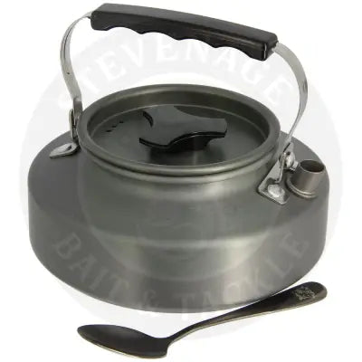 NGT Aluminium Outdoor Kettle Set - 0.80 Litre Gun Metal Kettle with Teaspoon and 600D Case NGT