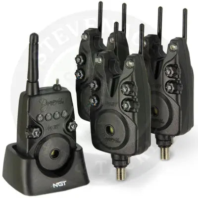NGT Dynamic MK2 3pc Wireless Alarms - Adjustable Volume Tone Sensitivity and light with Receiver and Alarm Covers NGT