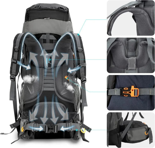 70L Night Cat Hiking Backpack with Internal Frame
