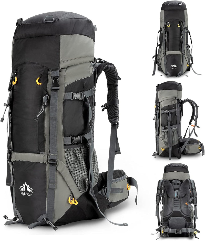 Load image into Gallery viewer, 70L Night Cat Hiking Backpack with Internal Frame
