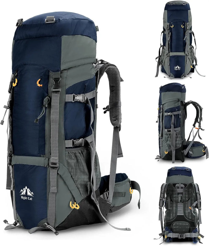 Load image into Gallery viewer, 70L Night Cat Hiking Backpack with Internal Frame
