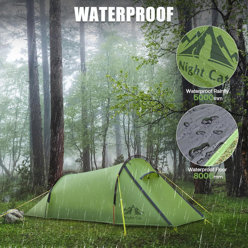 Load image into Gallery viewer, Night Cat 1 Person Ultralight Tunnel Tent – 1.5kg Waterproof
