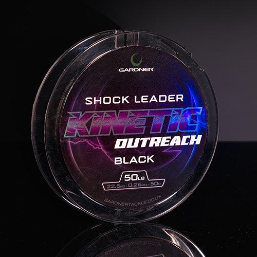 GARDNER TACKLE - KINETIC OUTREACH SHOCK LEADER 50lb 50m 0.26mm BLACK