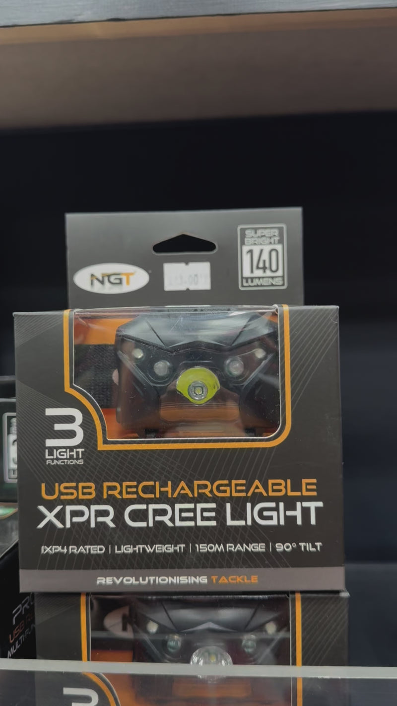 Load and play video in Gallery viewer, NGT XPR Cree Light - 140 Lumens with USB Rechargable 1020mAh Battery
