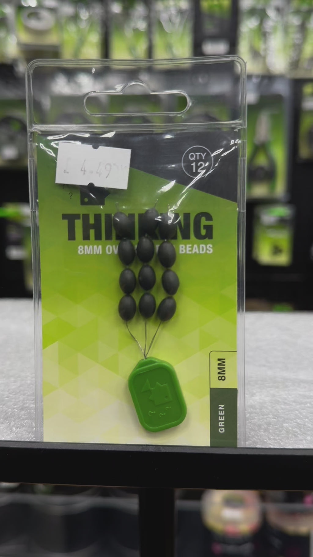 Thinking Anglers OVAL RUBBER BEADS 8MM GREEN (12)