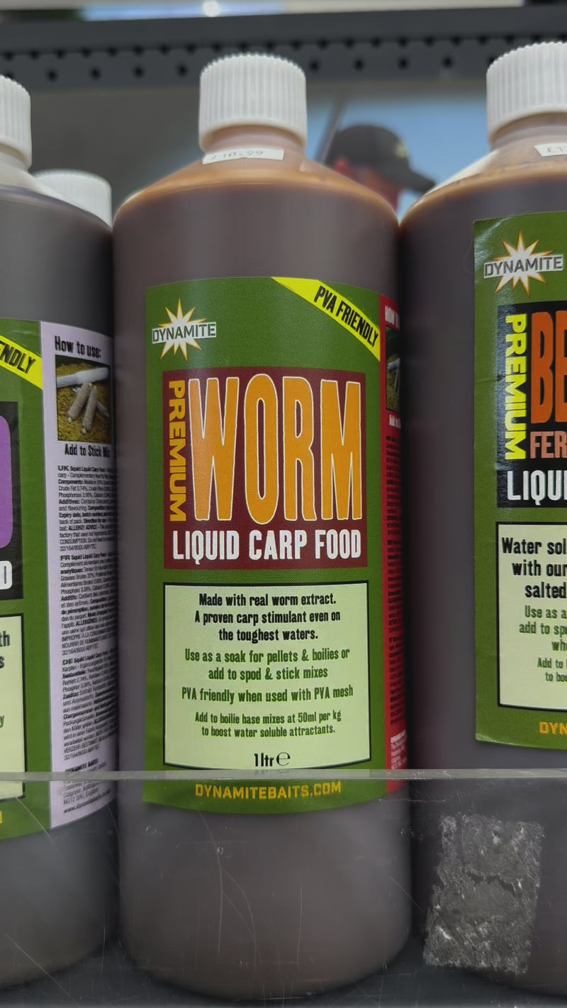 Load and play video in Gallery viewer, Dynamite Baits -WORM LIQUID CARP FOOD 1LTR
