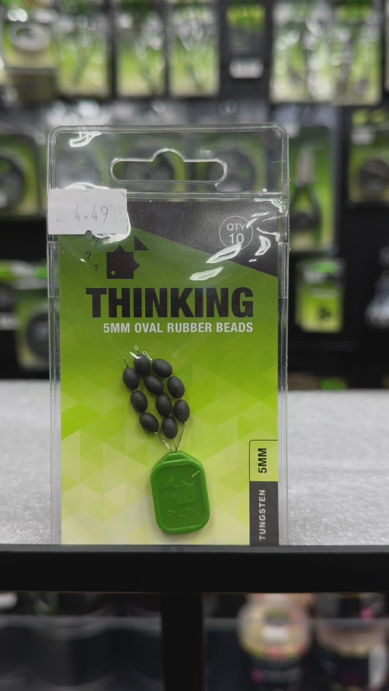 Load and play video in Gallery viewer, Thinking Anglers OVAL RUBBER BEADS 5MM TUNGSTEN (10)
