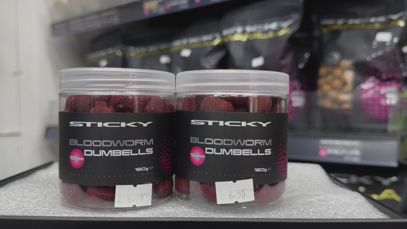 Load and play video in Gallery viewer, Sticky Baits - Bloodworm DUMBELLS
