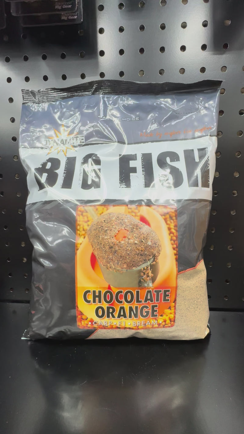 Load and play video in Gallery viewer, Dynamite Big Fish Chocolate Orange Groundbait 1.8kg Match Fishing Carp Bream F1
