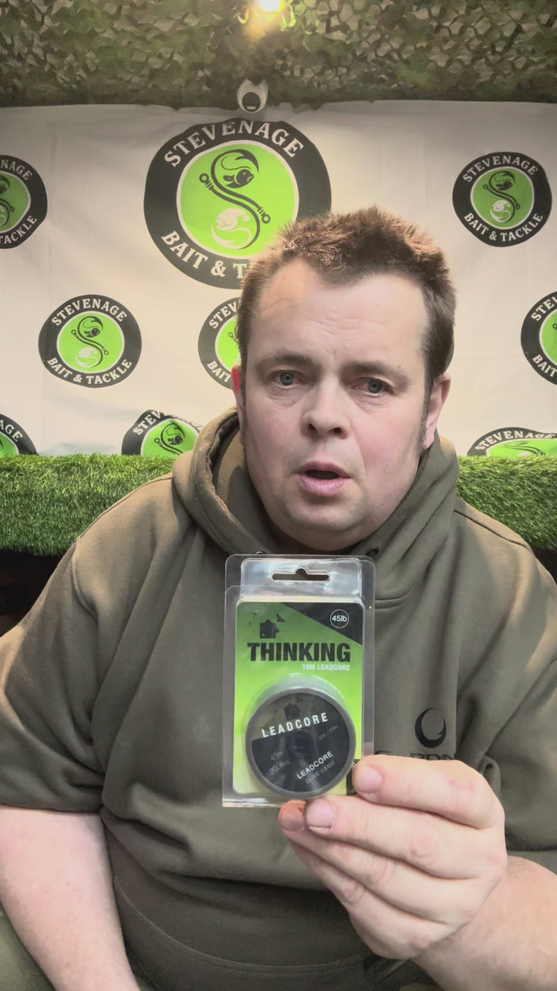 Load and play video in Gallery viewer, Thinking Anglers 10M LEADCORE 45LB OLIVE CAMO
