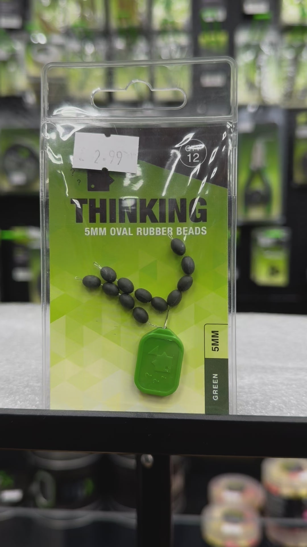 Thinking Anglers OVAL RUBBER BEADS 5MM GREEN (12)