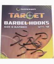 GARDNER TARGET BARBEL HOOKS BARBED SIZE 8
