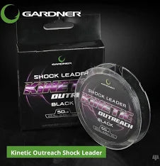 GARDNER TACKLE - KINETIC OUTREACH SHOCK LEADER 50lb 50m 0.26mm BLACK