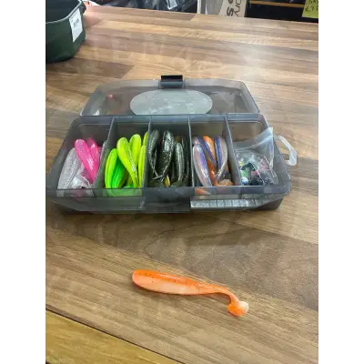 Stevenage Bait and Tackle 76pcs 208g TEXAS RIG Fishing Lure Set Swimbait Fishing Lures Set Box with Jig Head Soft Lure