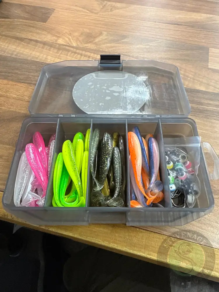 Stevenage Bait and Tackle 76pcs 208g TEXAS RIG Fishing Lure Set Swimbait Fishing Lures Set Box with Jig Head Soft Lure