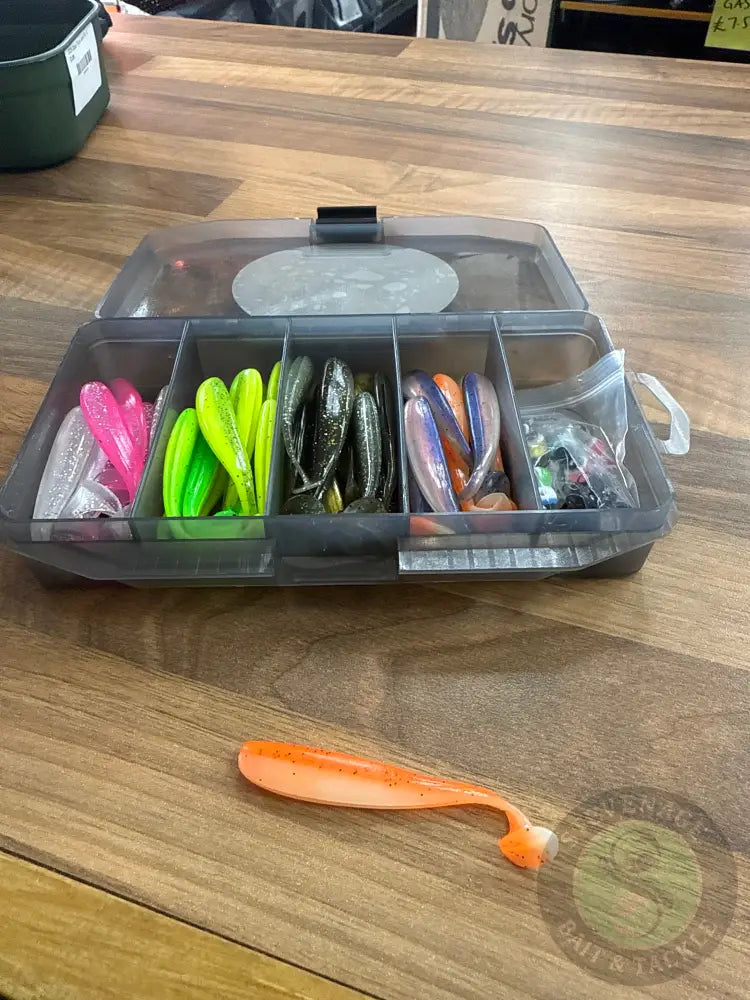 Stevenage Bait and Tackle 76pcs 208g TEXAS RIG Fishing Lure Set Swimbait Fishing Lures Set Box with Jig Head Soft Lure