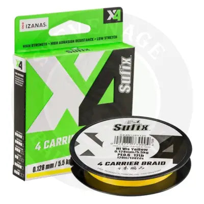 Sufix X4 Hi-Viz Yellow - 0.16 - 19LB - Sufix