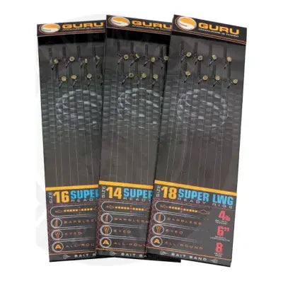 Black guru super lwg bait band rigs 6 inch with metallic hooks and 14 ready lbg rigs in stevenage bait package