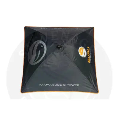 Black inflatable fishing mat with orange trim and guru logo for tackle guru bait umbrella stevenage bait sale promotion