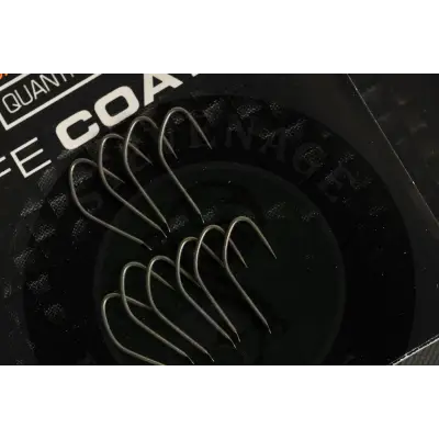 Black carbon fiber tackle guru f1 maggot hook with sharp point and sleek metallic finish for stevenage bait fishing