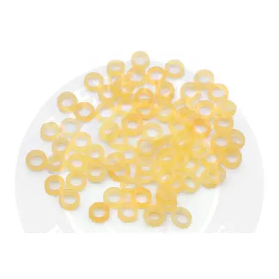 Yellow rubber micro bait bands by tackle guru for stevenage bait and fish hard hook applications
