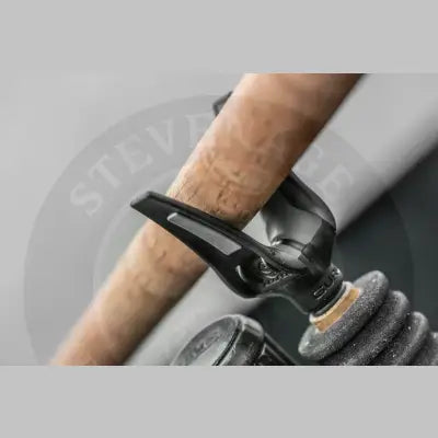 Black plastic mini stealth reaper rear rest with ergonomic design gripping cork handle for fishing rod holder